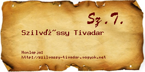 Szilvássy Tivadar névjegykártya