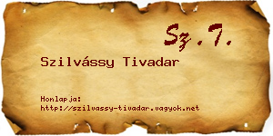 Szilvássy Tivadar névjegykártya