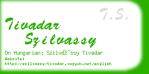 tivadar szilvassy business card